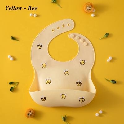 China Wholesale Food Grade Free PVC Bpa Free With Waterproof Silicone Catcher Baby Bibs for sale