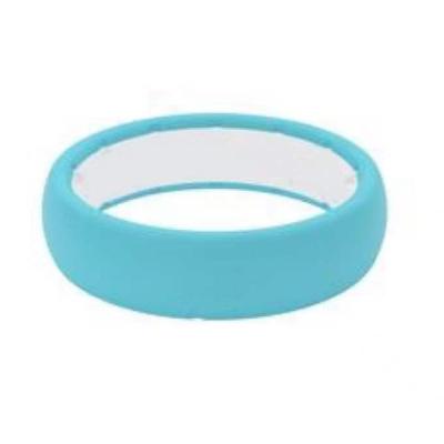 China Other Manufacturer Supplier Trendy Marriage Fashion Women Jewelry High Quality Two Tone Women Silicone Ring for sale