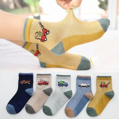 China Cotton 5 Pairs/Group Summer Mesh Breathable Autumn Baby Socks Soft Cotton And Winter Cartoon Boy Children Socks Socks Children GIF for sale