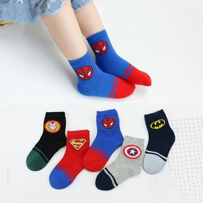 China 5Pairs/lot Sporty Infant Baby Socks Baby Socks For Girls Cotton Superman Boy Cute Toddler Newborn Socks Baby Clothes Accessories 1-15Y for sale