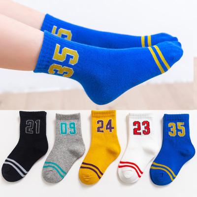 China Cotton 5 pairs of children's spring socks and autumn and winter cotton socks 1-12 years old boy and girl socks baby cotton socks for sale