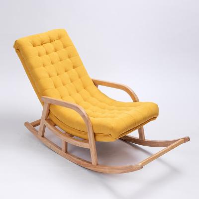 China Reclining Recliner Chair Sofa Living Room Solid Wood Rocking Chair Nordic Modern Factory Outlet for sale