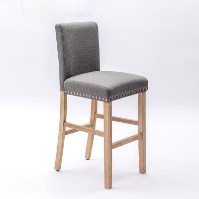 China Modern Modern design solid wood bar chair kitchen bar stool wooden high chair for sale