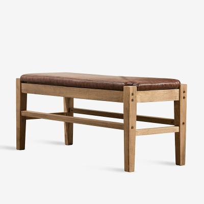 China Removable Cover Solid Wood Long Seating Seat Hotel Bench Shoe Change Stool Retro Distressed Solid wood bench for sale