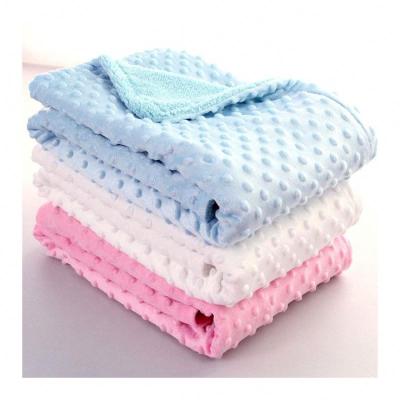 China 100% Baby Blanket Pink Blue Green Green Minky Stitch Baby Blanket Anti-static Polyester Kids Gray Super Soft Sublimation Blanket for sale