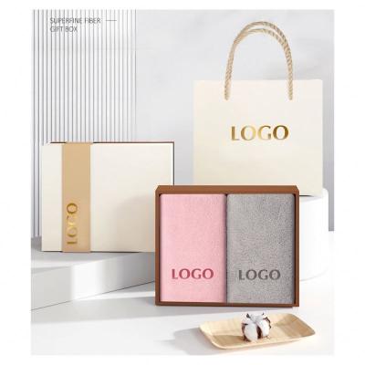 China High Quality Custom Logo Luxury Colorful Cotton Gift Box Solid Color Designer Soft 100% Towel Set In Gift Box 100% Cotton Wholesale for sale