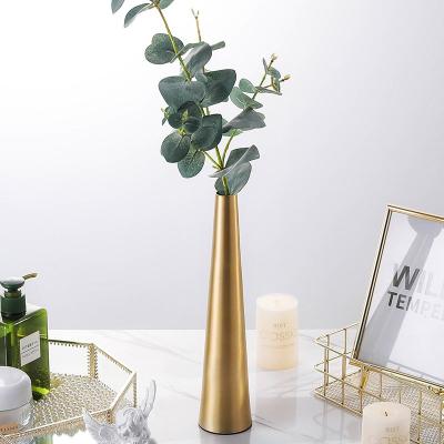 China MAXERY Minimalist Style Metsl Flower Vase Nordic Small Simple Vase For Table Decor Cone Vase for sale