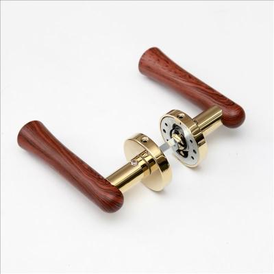 China Maxery modern wood color door lever handle for interior door with latch lockbody cylinder rose for sale