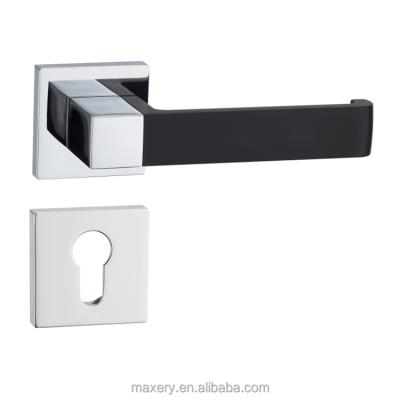 China Door Nodic Zinc/Zamak/Zink Door Lever Handle With Rose/Rosette, Black Color for sale