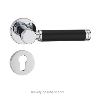 China Nordic Door Designer Zinc /Zamak/Zink Door Lever Handle With Rose/Rosette, Black Color for sale