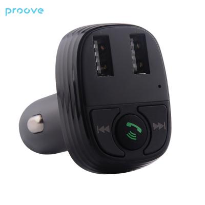 China Mobile Phone Proove FM Launcher Simple S-01 2 USB Car Charger MAX 15W BT5.0 Dual Ports USB Charger for sale