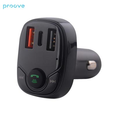 China Mobile Phone Proove PD-01 FM Launcher 2 USB with Type-C USB Charger TF card U Disk FM MP3 Player BT5.0 Car Charger for sale