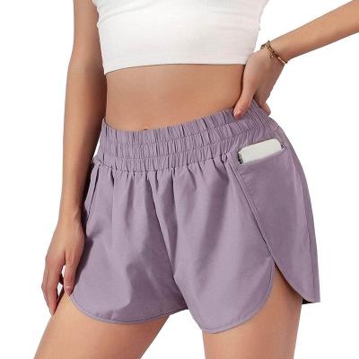 China Waterproof Wholesale Women High Waist Pocketed Running Shorts for sale