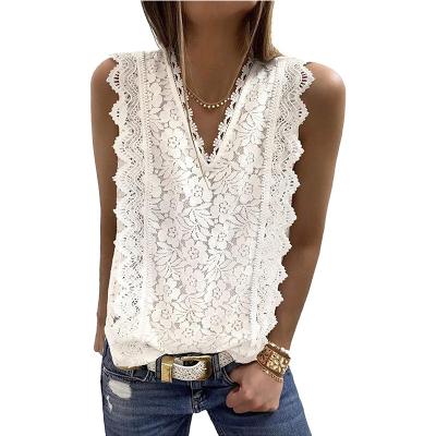 China Breathable Wholesale Women Lace Up V Neck Tank Top for sale