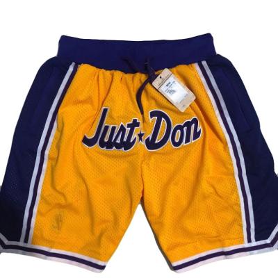 China Antibacterial Customize 2021 New Arrival DON Yellow FAIR Los Angeles Pants Men's Basketball Pants for sale