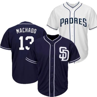 China San Diego Padres 13 Manny Machado Jerseys 50th Patch Embroidery Logos Antibacterial Baseball Tank Top for sale