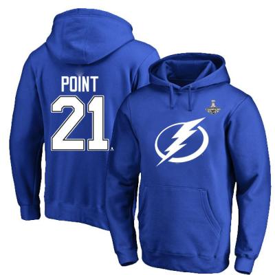 China 2021 HEOMAN 77# STAMKOS 91# VASILEVSIY 88# KUCHEROV 86# Customized High Quality Antibacterial Blue Men's New HockeyHoodie No.1 for sale