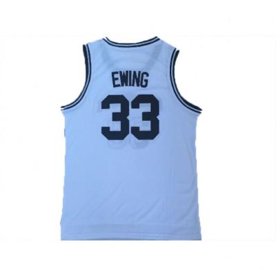 China 2021 New EWING 33# Customized Good Quality Antibacterial College Basketball White Jersey for sale