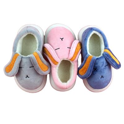 China 2022 Children Flat Cotton Warm Non-slip Slippers Cute Plush Cartoon In Winter Bunny Boys And Girls Indoor Bedroom Slipper for sale