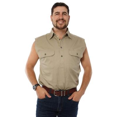 China Cotton Cotton Workwear Sleeveless Shirts For Men Classic Style Work Wear Company In China for sale