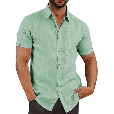 China Casual Shirts For Man Customize Short Sleeve Button Down Spread Collar Shirts For Mens Summer for sale