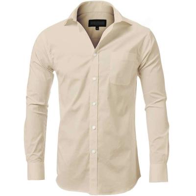 China Formal Business Shirts Men Casual Custom Cotton Long Sleeve Button Up Solid Mens Shirts for sale