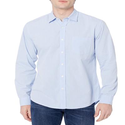 China Men's Long Sleeve Shirt Business Casual Dress Shirts Anti Shrink For Slim Men for sale