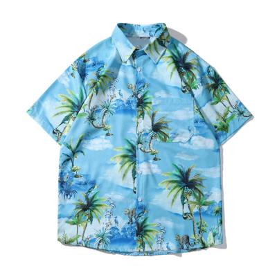 China Casual wholesale short sleeve men's hawaiian shirt oversized floral printing shirt for man for sale