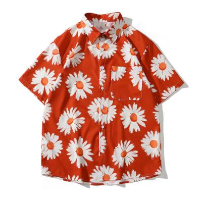 China Casual Male Cotton Short Sleeve Shirt 100% Floral Shirts For Man for sale