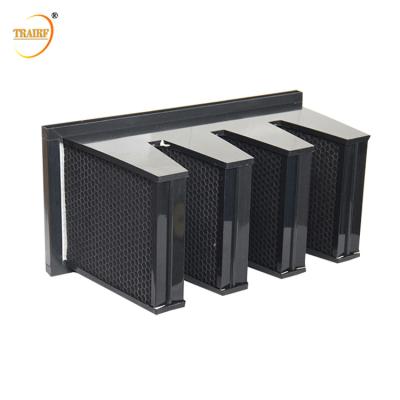 China Central Air Conditioning System V Bank Activated Carbon Filter Media Air Filter for sale