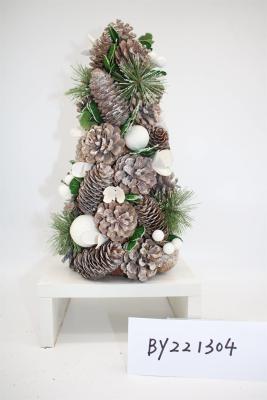 China Christmas Decor Table Ornaments Pinecone Tree Wooden Christmas Tree Decorations For Home for sale