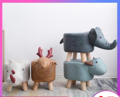 China High Quality Modern Style Wooden Stools Cute Animal Shape Small Chair Solid Wood Household Fashion Shoe Stools for sale