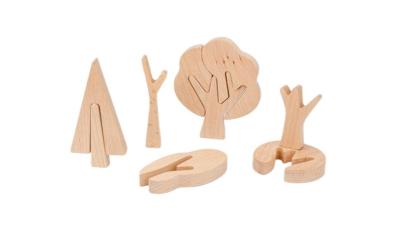 China Eco-friendly Wooden 3D Building Blocks Creative Art Gift Home Ornament Decoration Solid Wood Kids Toys DIY wooden toy for sale