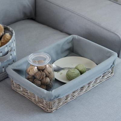 China Hand Woven Decoration Organizer Rattan Willow Wicker Cutlery Fruit Storage Tray Home Decoractions Win Boxes basket for sale