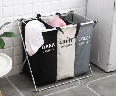 China White Kids Baby Cotton Canvas Fabric Storage Bin Dirty Cloth Toys Collecting Basket Foldable Custom Laundry Bags for sale