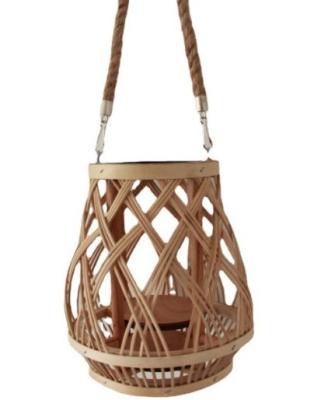 China Hot Sale Led Lantern Indoor And Outdoor Decoration Natural Handmade Rattan Weave Candle Holder for sale