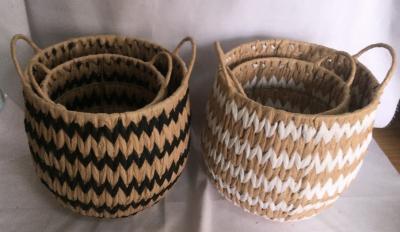 China Seagrass Basket Storage Weaving Straw Seaweed Water Hyacinth Bag Fruits Baskets Organizer ECO Friendly for sale