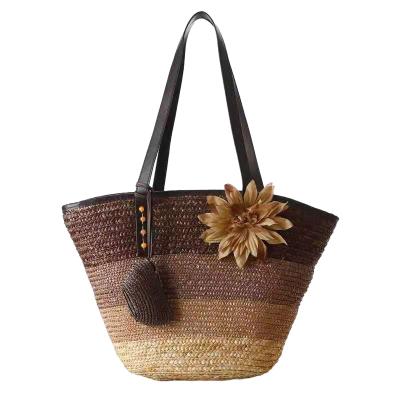 China ECO Friendly Fashion Summer Tote Handbag Bohemian Handmade Bali Bags Straw Beach Bag Cotton Canvas Shopping Bags for sale