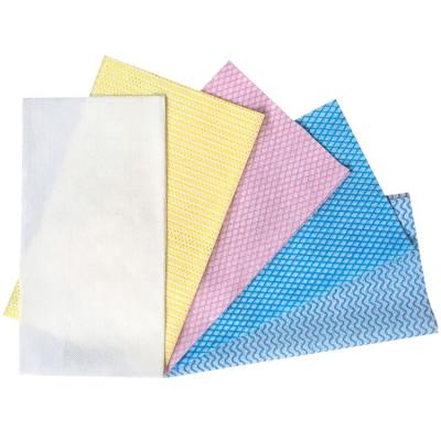 China Low price sustainable spunlace kitchen roll nonwoven paper towel disposable rags roll for sale