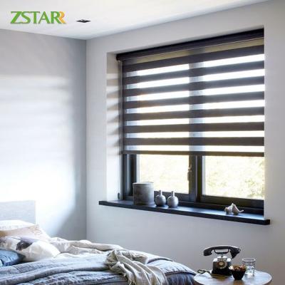 China Traditional Half Blackout Remote Window Blind Zebra Curtains Shade Persianas for sale