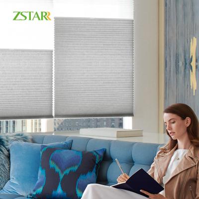 China Smart Home Remote Control Electric Motorized Intelligent Honeycomb Day And Night Semi Blackout Contemporary UV Protection Blinds Curtain for sale