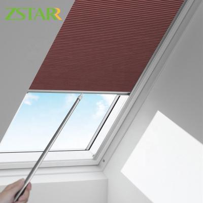 China Modern Custom Size Heat Resistant Motorized Honeycomb Skylight Blinds Ceiling For Roof Skylight for sale