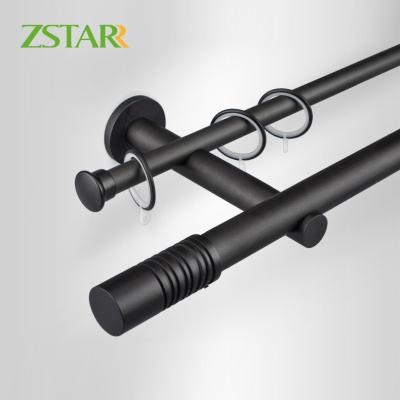 China Solid And Durable Home Decoration Window Curtain Rod Matte Silver Curtain Poles Accessories for sale