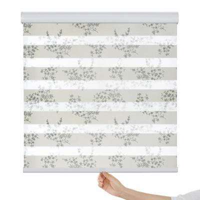 China 2021 New Minimalist Easy Fix Manual Window Shade Blackout Roller Shade Cordless Zebra Shades Pure Shade Semi-shading Shutter for sale