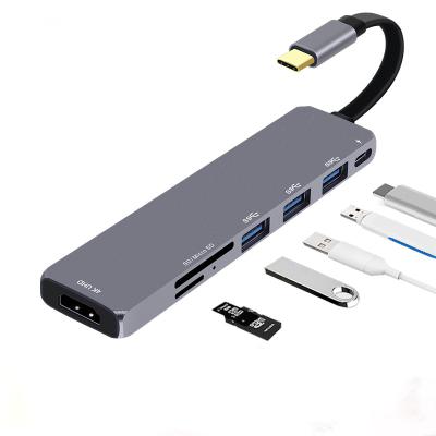 China 7 In 1 Usb Hub Type C To 4k HDTV Usb 3.0 SD Tf Hub For Macbook Pro TKCE00027 for sale