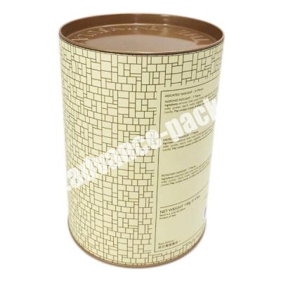 China Household Products Custom Food-grade Gold Foil LOGO Original Material Scarf Gift Packaging Round Kraft Paper Tube With Metal Lid for sale