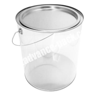 China Household Products clear PET box tube with tin lid and bottom PET box for sale