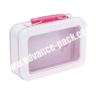 China Household Products LU663 white tin lunch box for food candies cookies cake industrial  manufacture custom tin box packaging lunch box tin can for sale