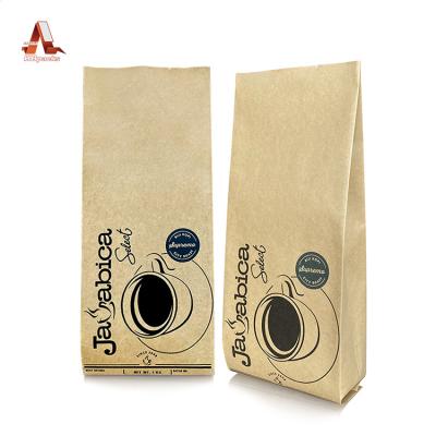 China Bean Bag With Valve Flat Bottom Side Gusset Zipper Lock Pouch Coffee Doypack Kraft Paper Tea Bags Coffee Aluminum Foil Moisture Proof Bag for sale