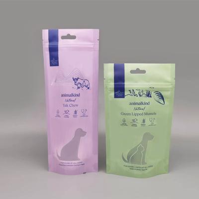 China Custom Logo Resealable Dog Food Bags Security Dog Treat Zipper Bag With Window Pet Snacks Stand Up Pouch Pet Food Packaging Bag for sale